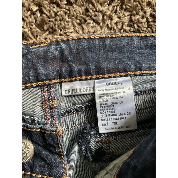 Cruel Loren Straight Flare Legs Jeans - Blue Size: 7XL Stitched Rodeo Cowboy Sty - Picture 8 of 13